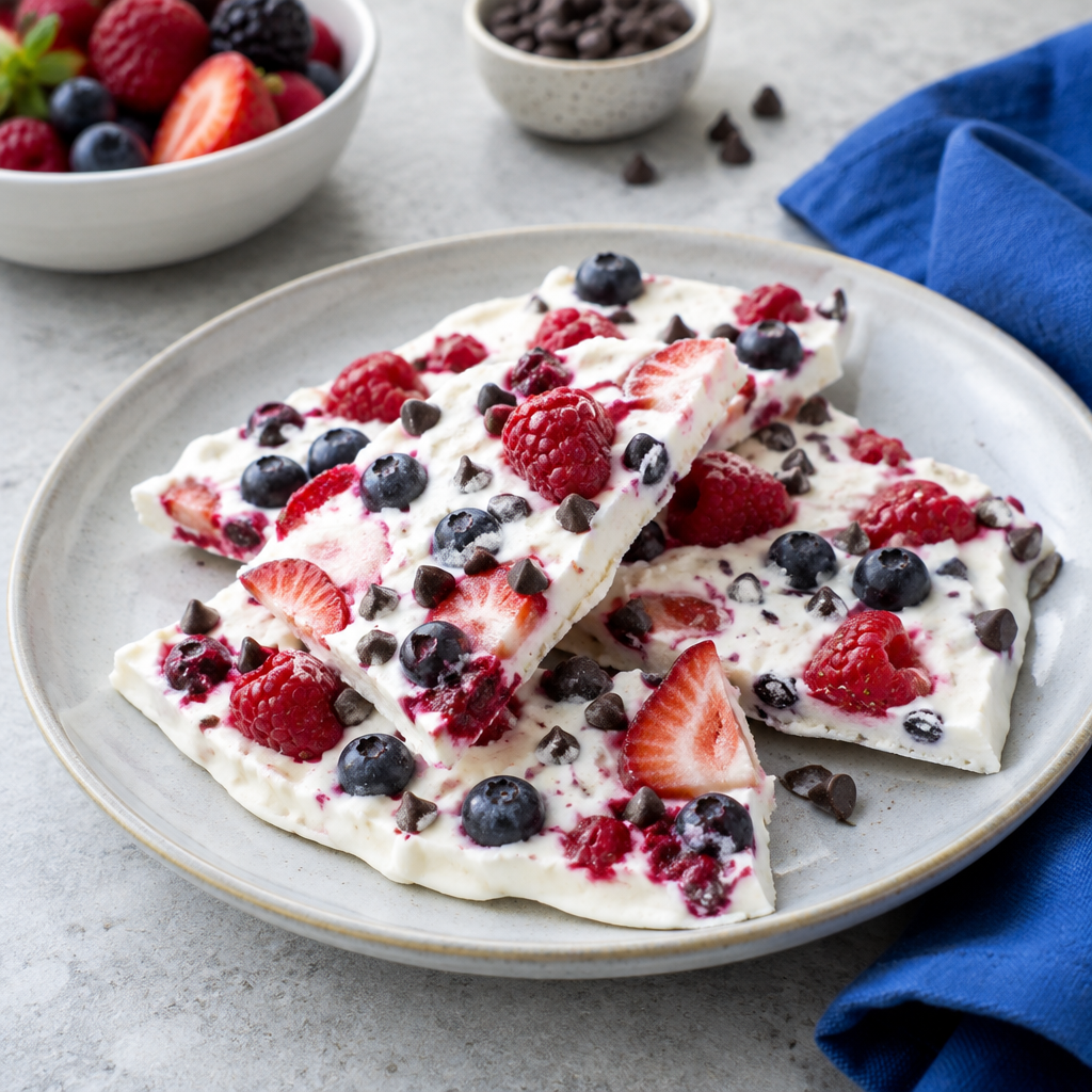 Frozen yogurt bark
