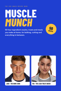 Muscle Munch recipe book cover with hosts Jake and Mia
